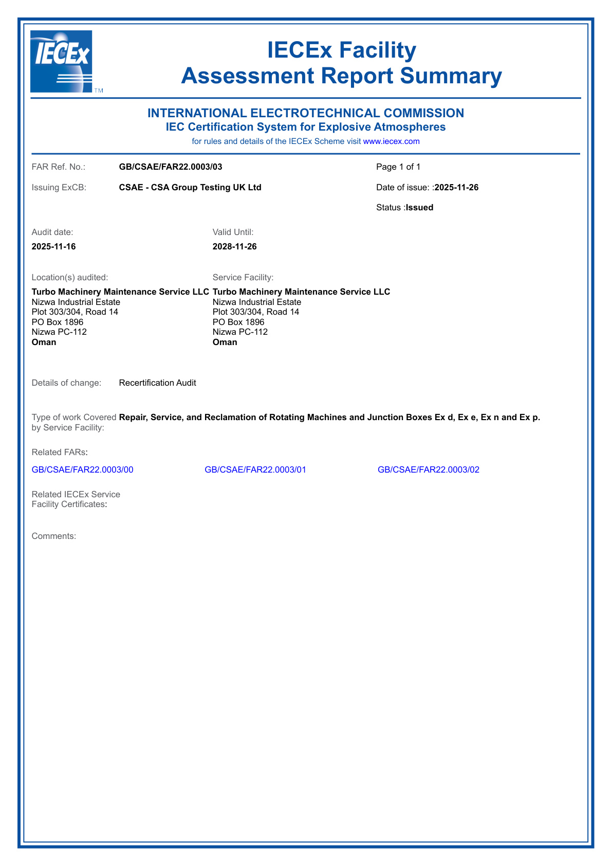 IECEx assessment report preview